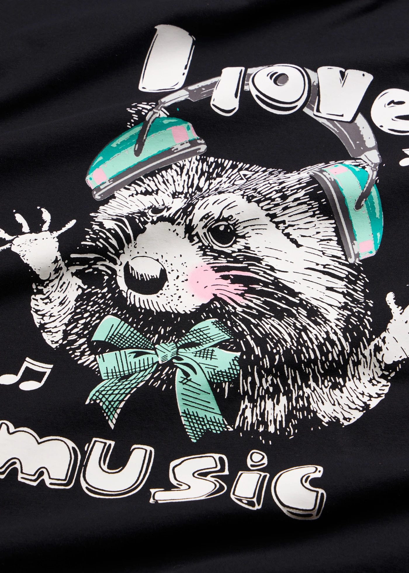 Nočná košeľa, krátka, z čistej bio bavlny • čierna potlačená • obchod bonprix