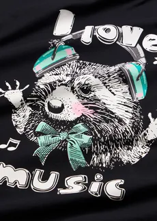 Nočná košeľa, krátka, z čistej bio bavlny • čierna potlačená • obchod bonprix