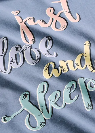 Kort nachthemd • rookblauw met print • bonprix online shop