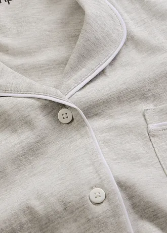 Krátká noční košile z čisté organické bavlny • světle šedý melír • bonprix obchod