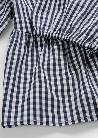 Blouse met strikdetail • donkerblauw/wit • bonprix online shop