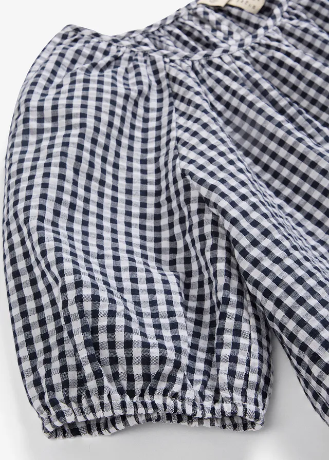 Blouse à manches courtes 100% coton • bleu foncé   blanc • product-page.page-title-suffix