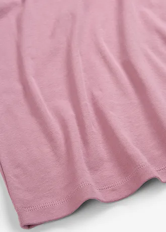 T-shirt z prążkowanej bawełny • róż malwowy • sklep bonprix