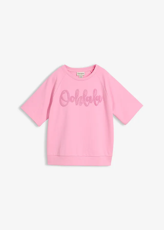 Bluza z mieszanki bawełny • różowy-dymna orchidea • sklep bonprix