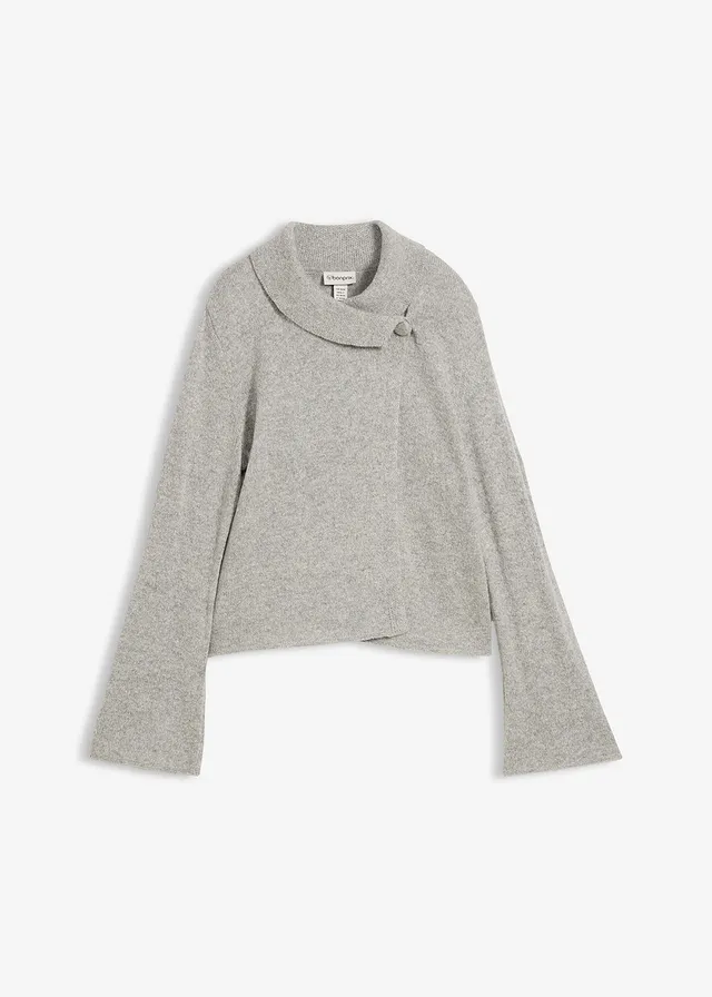 Gilet en maille • gris clair chiné • Boutique bonprix