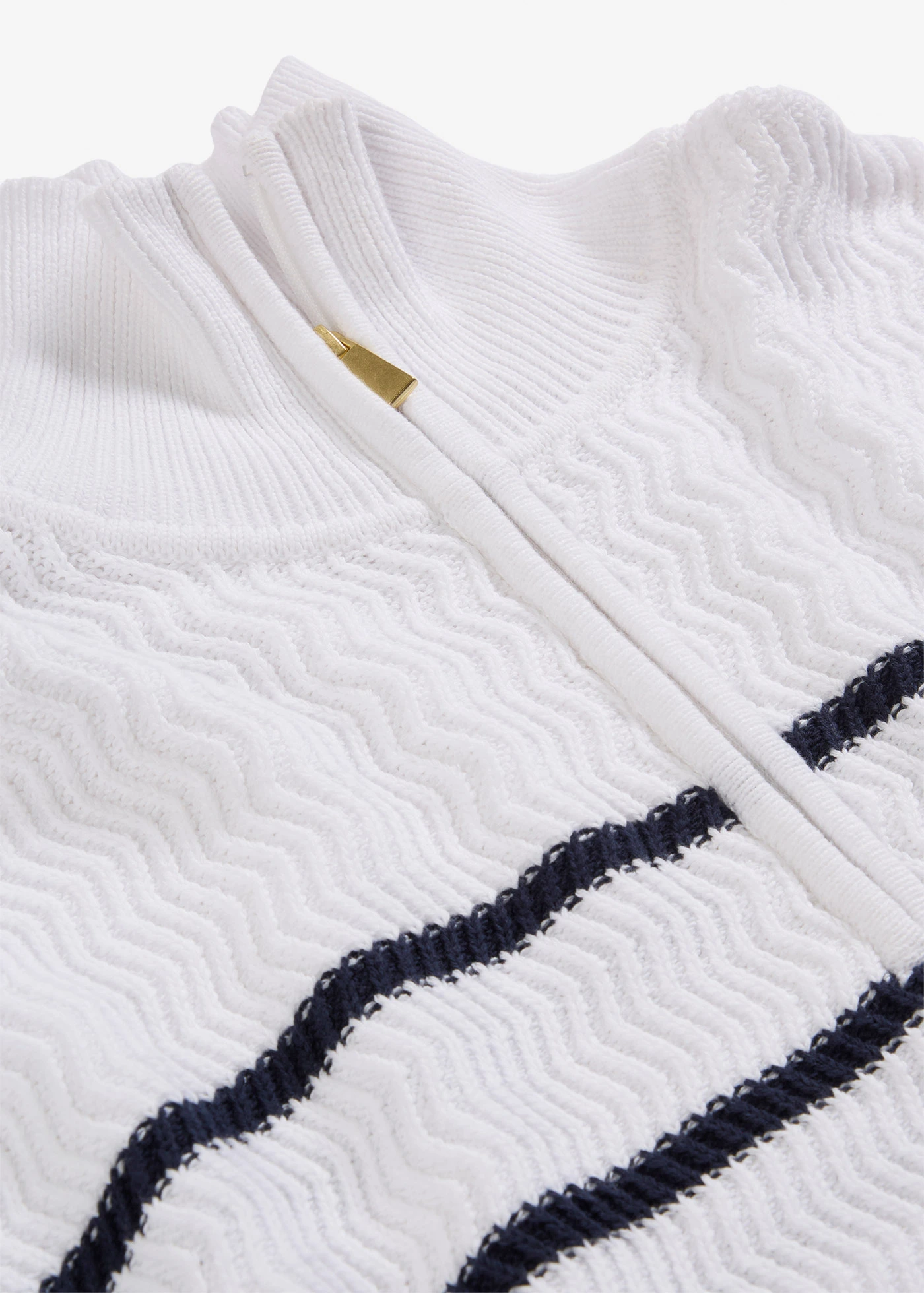 Pulóver s golierom • biela/tmavomodrá pásikovaná • obchod bonprix