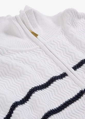 Trui met katoen • wit-donkerblauw gestreept • bonprix online shop