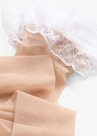 Bas porte-jarretelles 20D, Couleur: blanc-beige clair