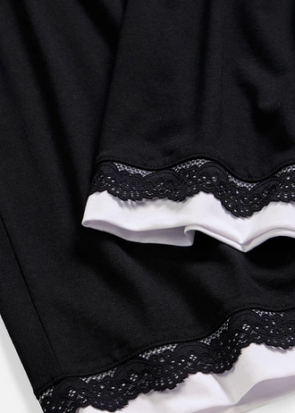 Bő Culotte nadrág puha viszkóz-keverékből • fekete/fehér • bonprix áruház