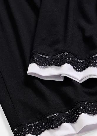 Wijde culotte van zachte viscose-mix • zwart/wit • bonprix online shop