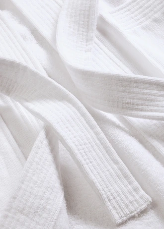 Halat de baie din frotir, cu glugă, din bumbac 100% • alb • magazin bonprix