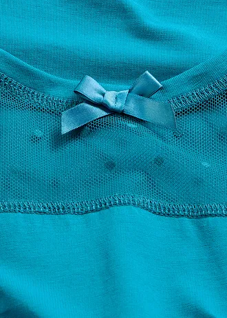 Nočná košeľa, krátka, z bio bavlny • modrozelená • obchod bonprix