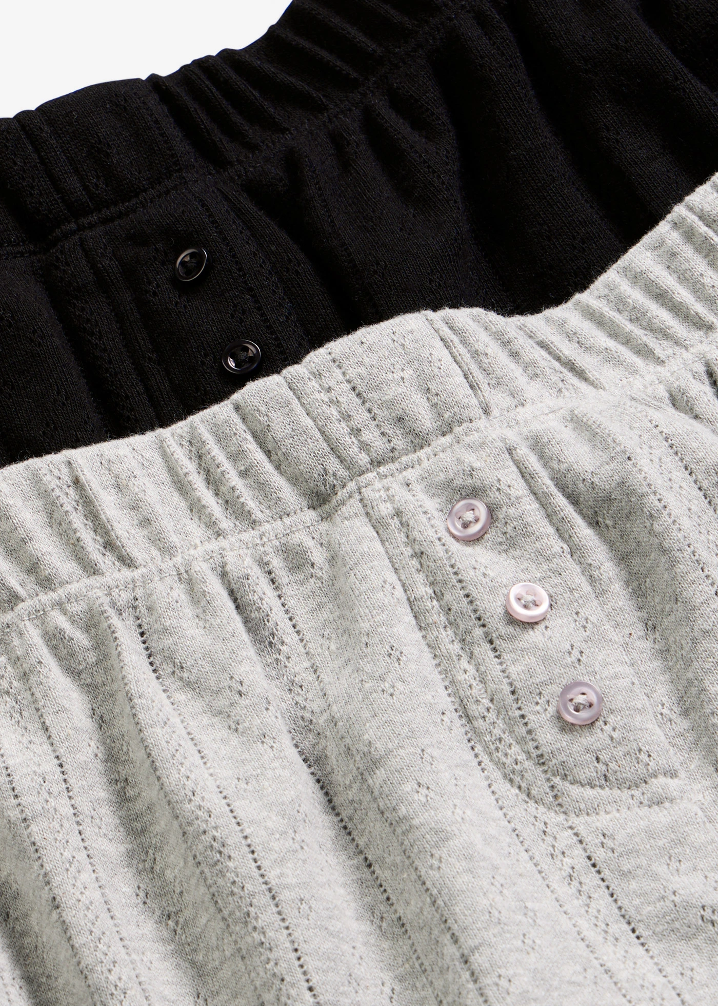 Pyjamashort van pointelle jersey (set van 2) • zwart+lichtgrijs gemêleerd • bonprix online shop