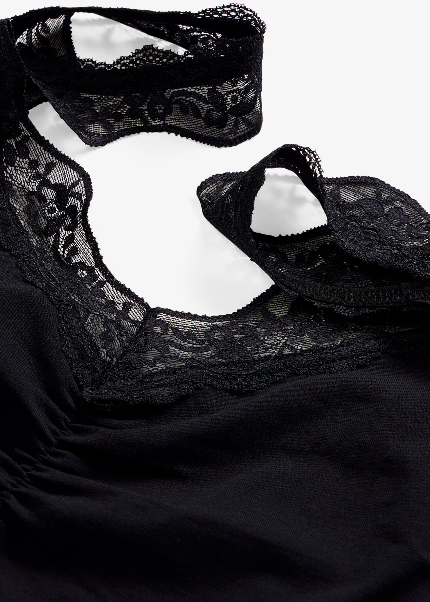 Nuisette à bretelles en dentelle • noir • Boutique bonprix