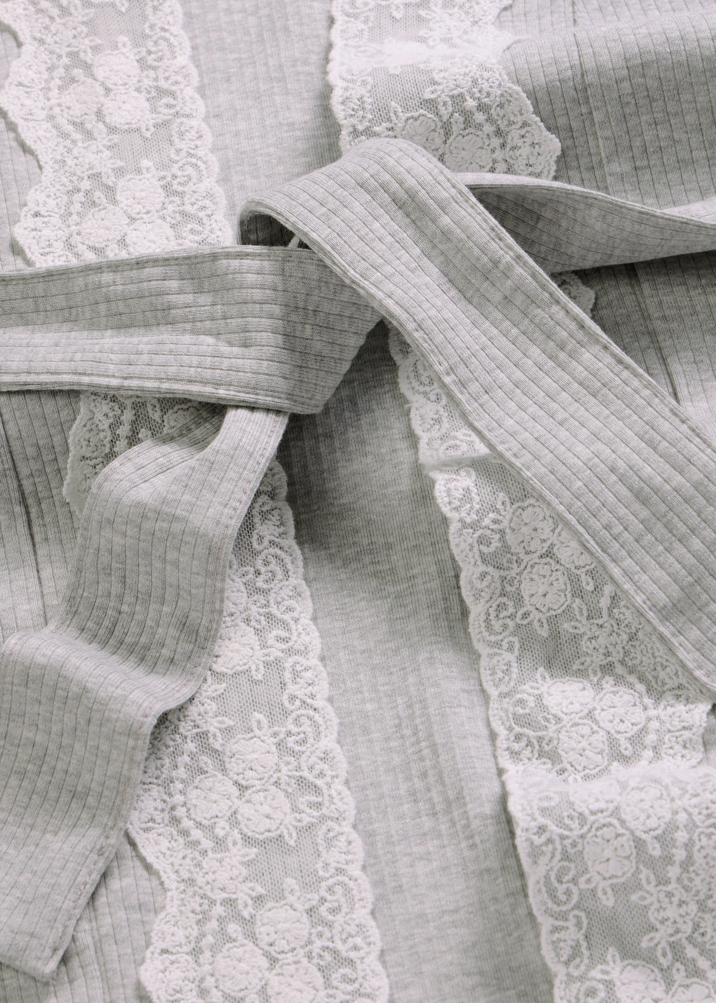 Kimono z čistě bavlněného žebrovaného materiálu • světle šedý melír + bílá • bonprix obchod