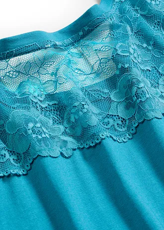 Kort nachthemd van een zachte viscose-mix • laguneblauw • bonprix online shop