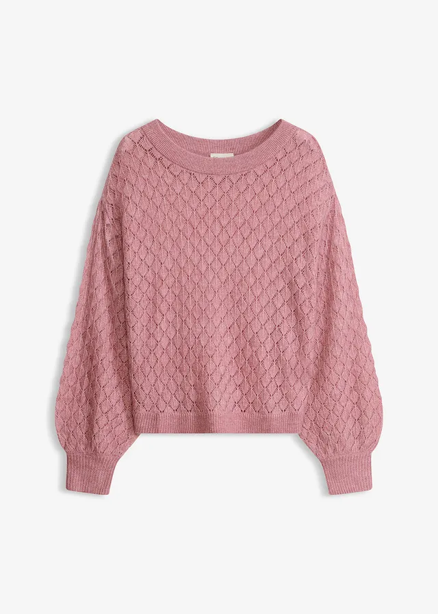 Ajour trui • mauve • bonprix online shop