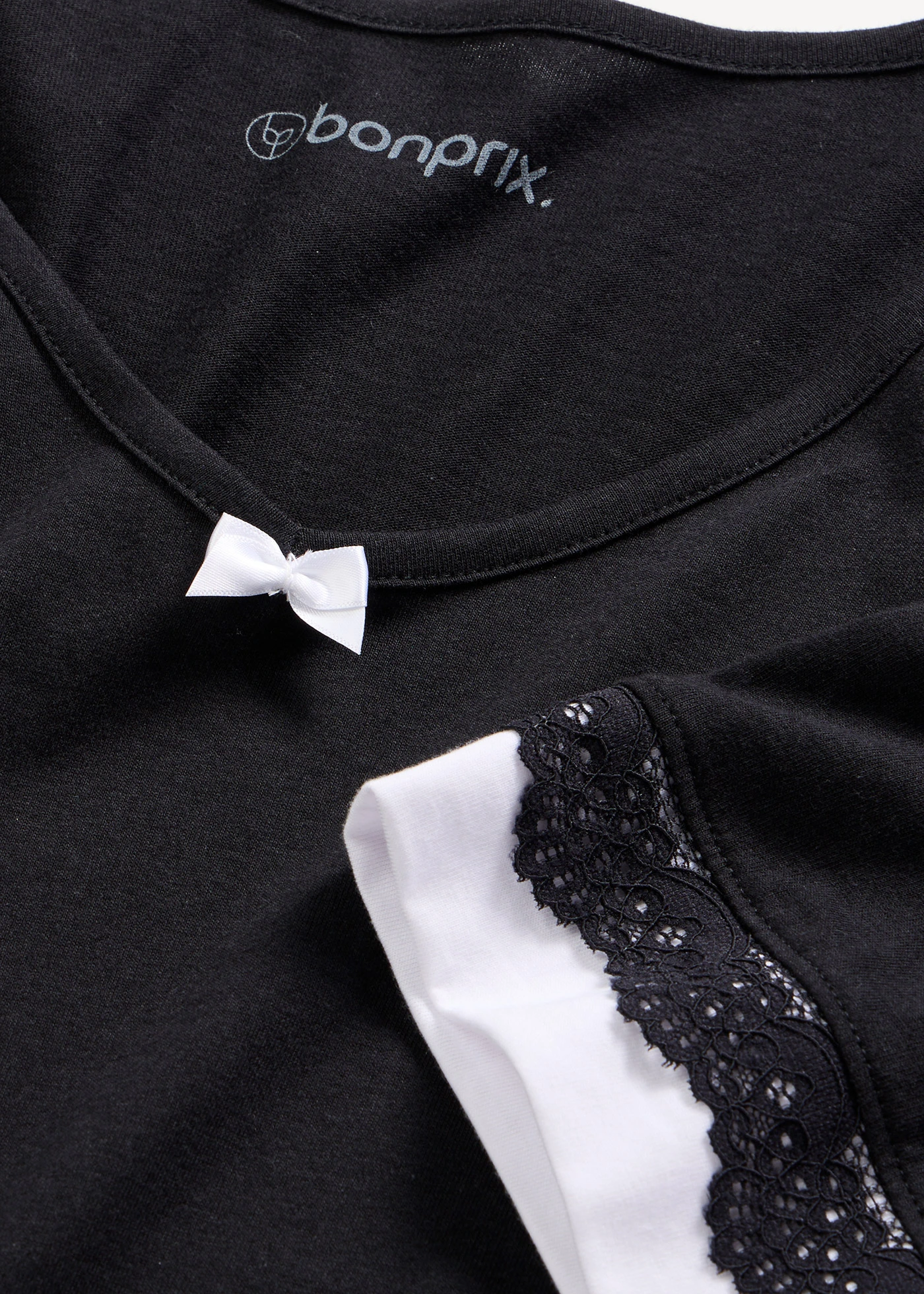 Nachthemd in een zachte viscosemix • zwart/wit • bonprix online shop