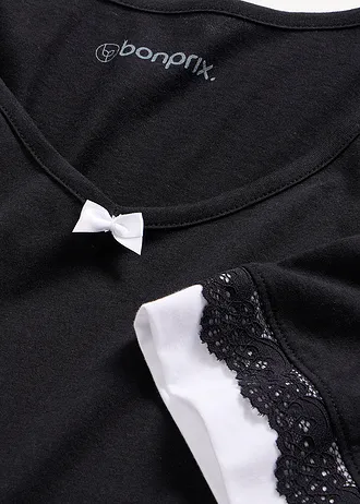 Nachthemd in een zachte viscosemix • zwart/wit • bonprix online shop