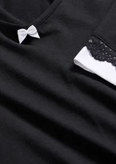 Krátke pyžamo z jemného mixu viskózy • čierna-biela • obchod bonprix