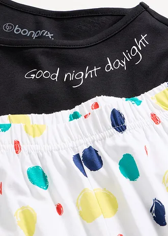 Capri pyjama van puur katoen • zwart gestippeld • bonprix online shop