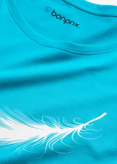 Chemise de nuit courte 100% coton • bleu lagon • Boutique bonprix