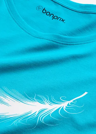 Krótka koszula nocna z czystej bawełny organicznej • zielono-niebieski • sklep bonprix