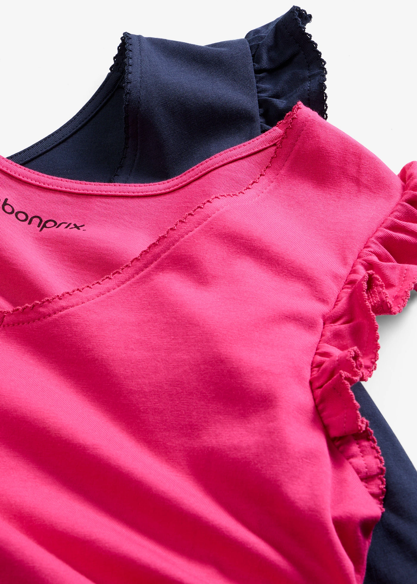 Cămașă de noapte scurtă din bumbac 100% (set/2 buc.) • roz-pinklady+bleumarin • magazin bonprix