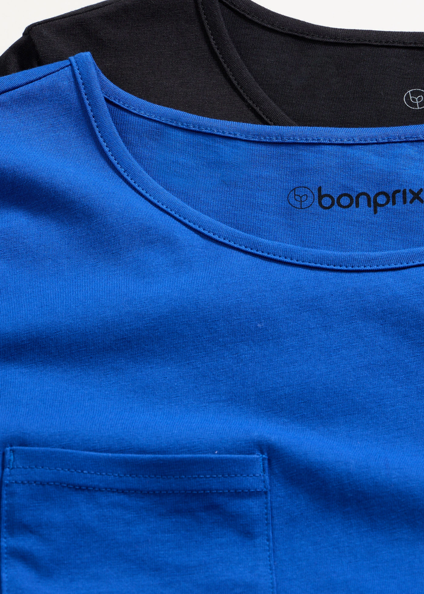 Nočná košeľa, krátka, z čistej bavlny (2 ks v balení) • kobaltovo modrá + čierna • obchod bonprix