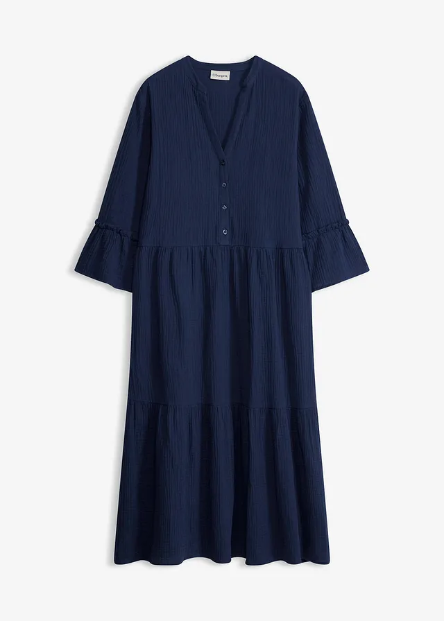 Midi jurk van zachte mousseline