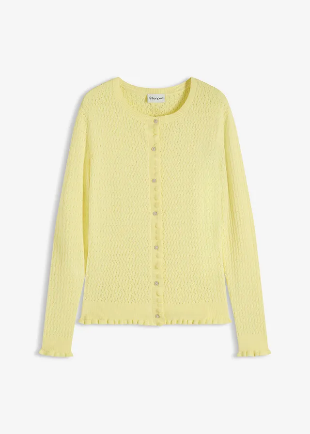 Ajour vest van een katoenmix • lichtgeel • bonprix online shop