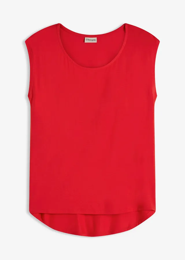 T-shirt z mieszanki wiskozy • truskawkowy • sklep bonprix