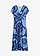 Gedessineerde maxi jurk van jersey, Kleur: blauw gedessineerd