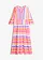 Maxi jurk van soepele viscose, Kleur: wit/neonpink/neonoranje met print
