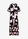 Maxi jurk in een zachte viscosemix, Kleur: zwart-pink grafische print