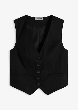 Gilet in een soepele visosemix • zwart • bonprix online shop