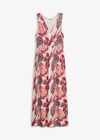 Maxi jurk van een zachte viscosemix • wolwit/fuchsia paisley • bonprix online shop
