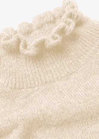 Svetr s rolákovým límcem • pískový melír • bonprix obchod