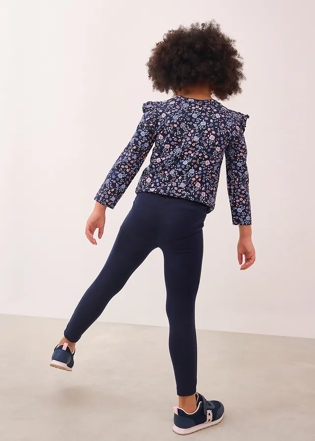 Lot de 5 leggings en coton extensible, Couleur: noir
