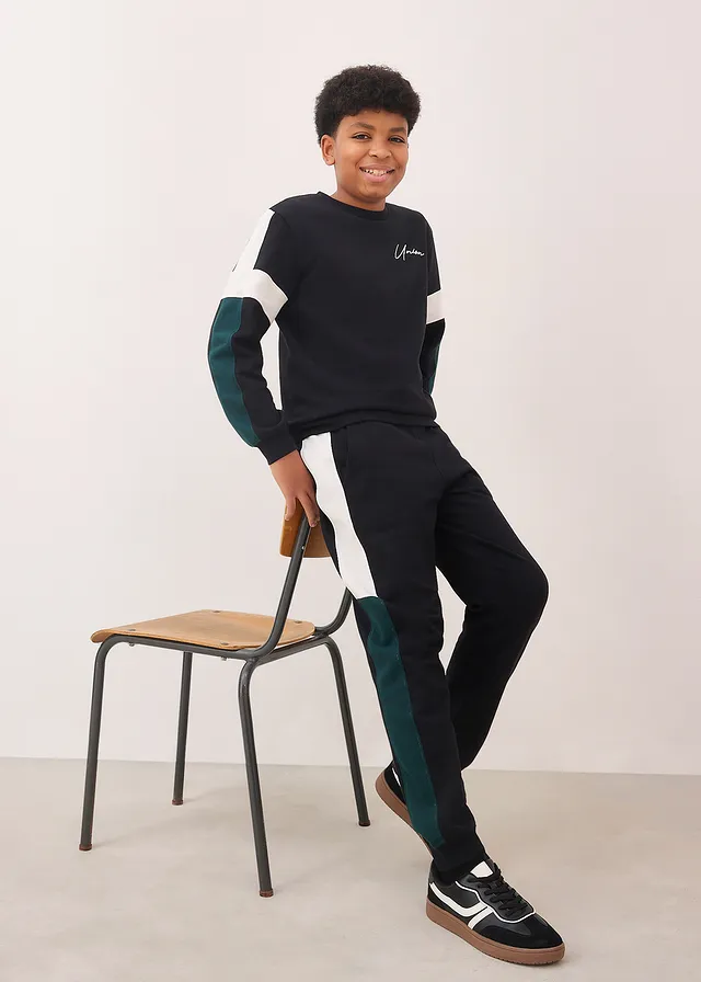 Joggingpak van puur biologisch katoen, Kleur: zwart