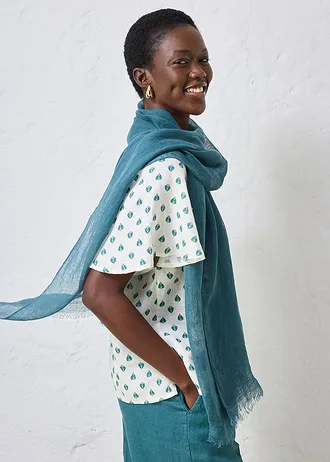 Zomerse linnen sjaal • pepergroen • bonprix online shop