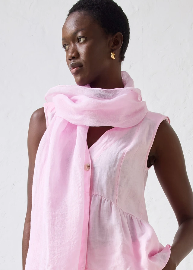 Foulard estival en lin, Couleur: rose cristal