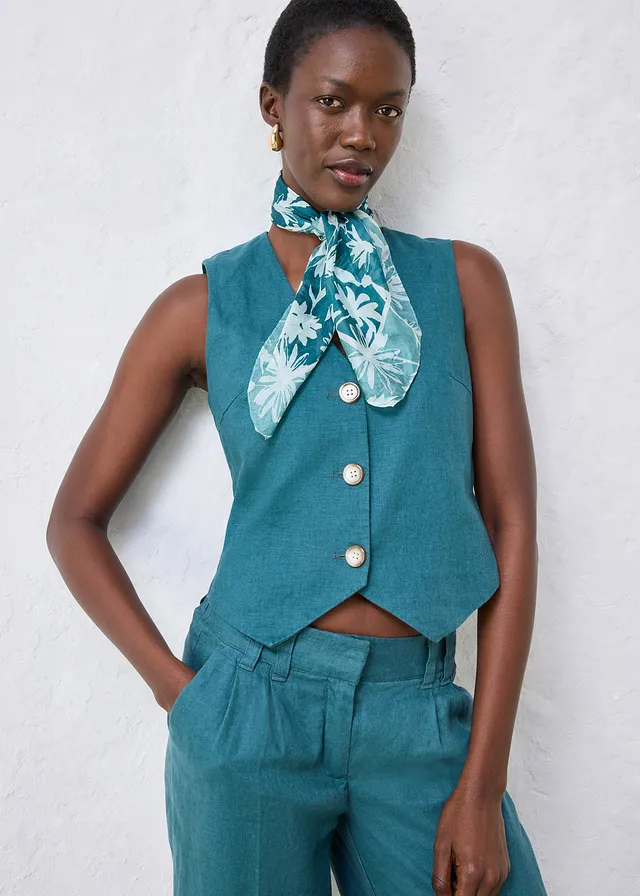 Foulard en soie • menthe poivrée-crème imprimé • product-page.page-title-suffix