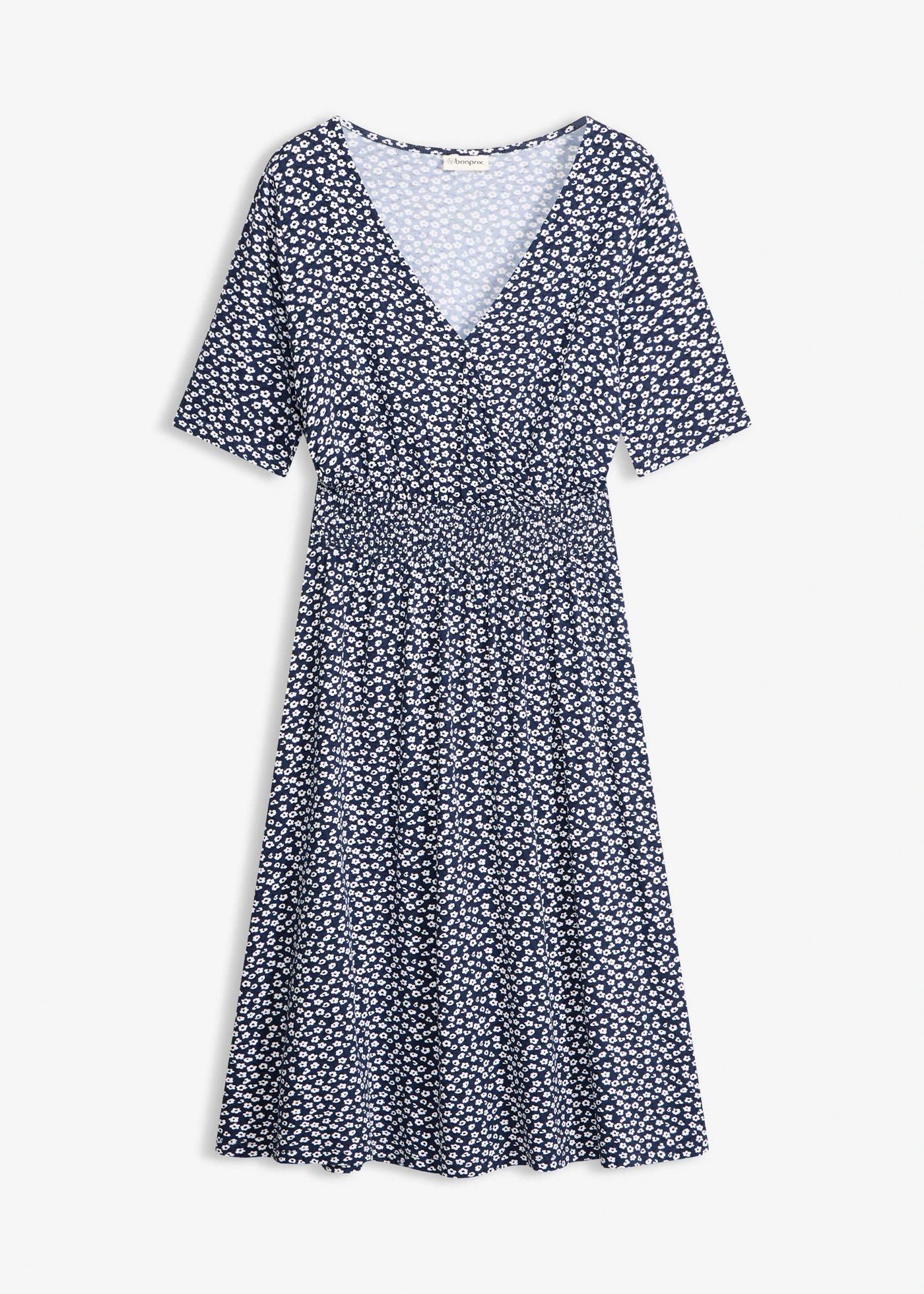 Robe en jersey viscose • bleu foncé floral • Boutique bonprix