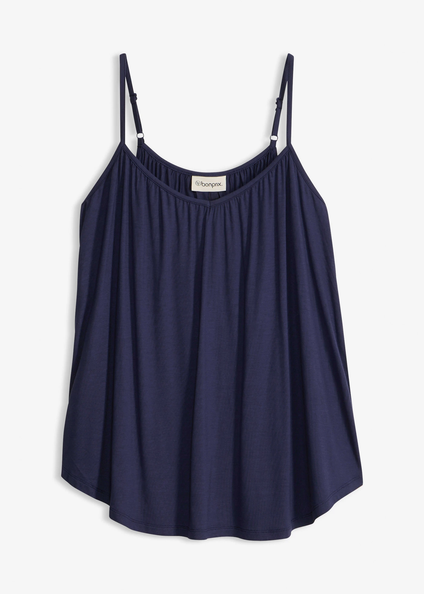 Top met spaghettibandjes van soepele viscose • donkerblauw • bonprix online shop