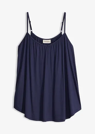 Top cu bretele subțiri, din viscoză fluidă • bleumarin • magazin bonprix