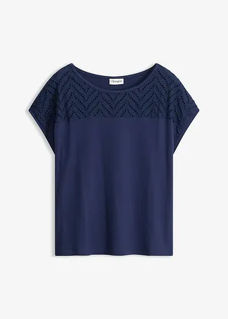 Shirt van soepele viscose • donkerblauw • bonprix online shop