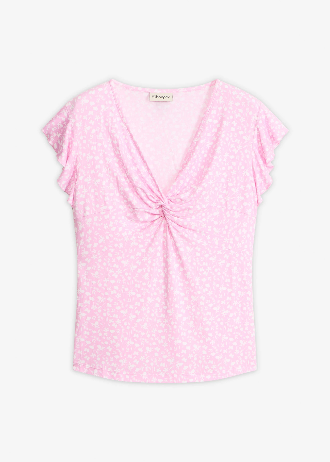 Blouse en jersey viscose extensible • rose-blanc floral • Boutique bonprix