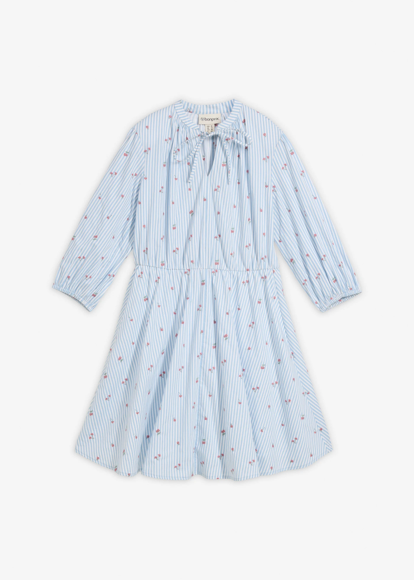 Rochie mini din bumbac 100% • bleu/alb cu dungi • magazin bonprix