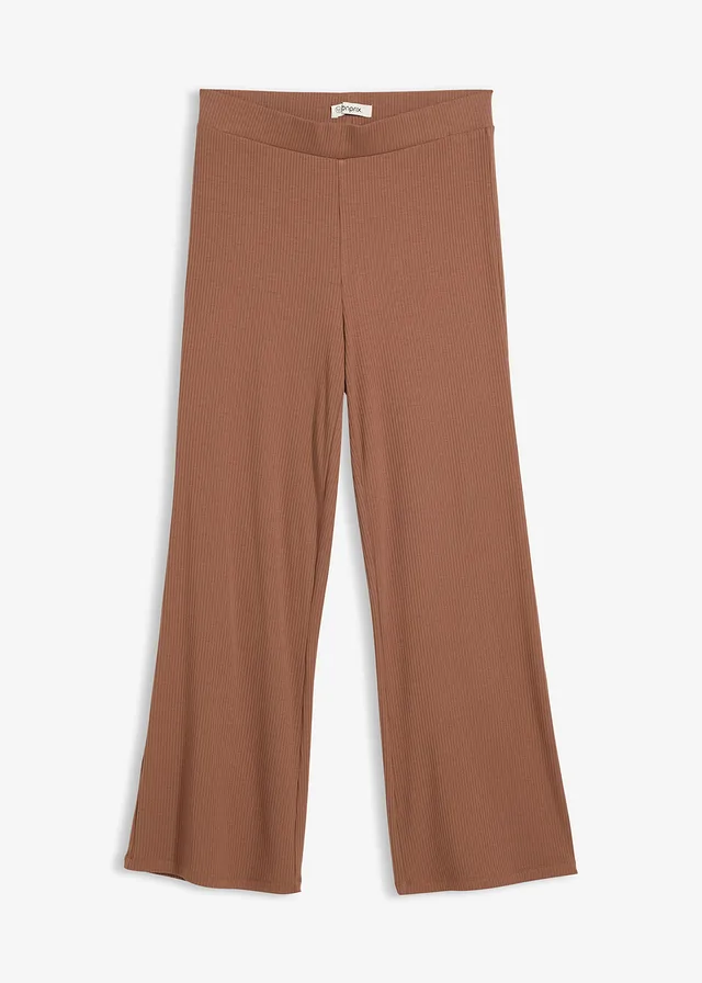 Cropped geribde legging van viscose mix